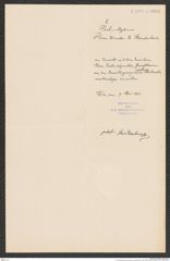 k.k. naturhistorisches Hofmuseum, Intendanzakten 1885-1896 (Hauer), Aktenzahl Z.291.a/1888, Seite 2